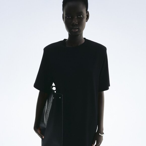 H&M EDITION Shoulder-pad T-shirt dress black - Picture 9 of 10